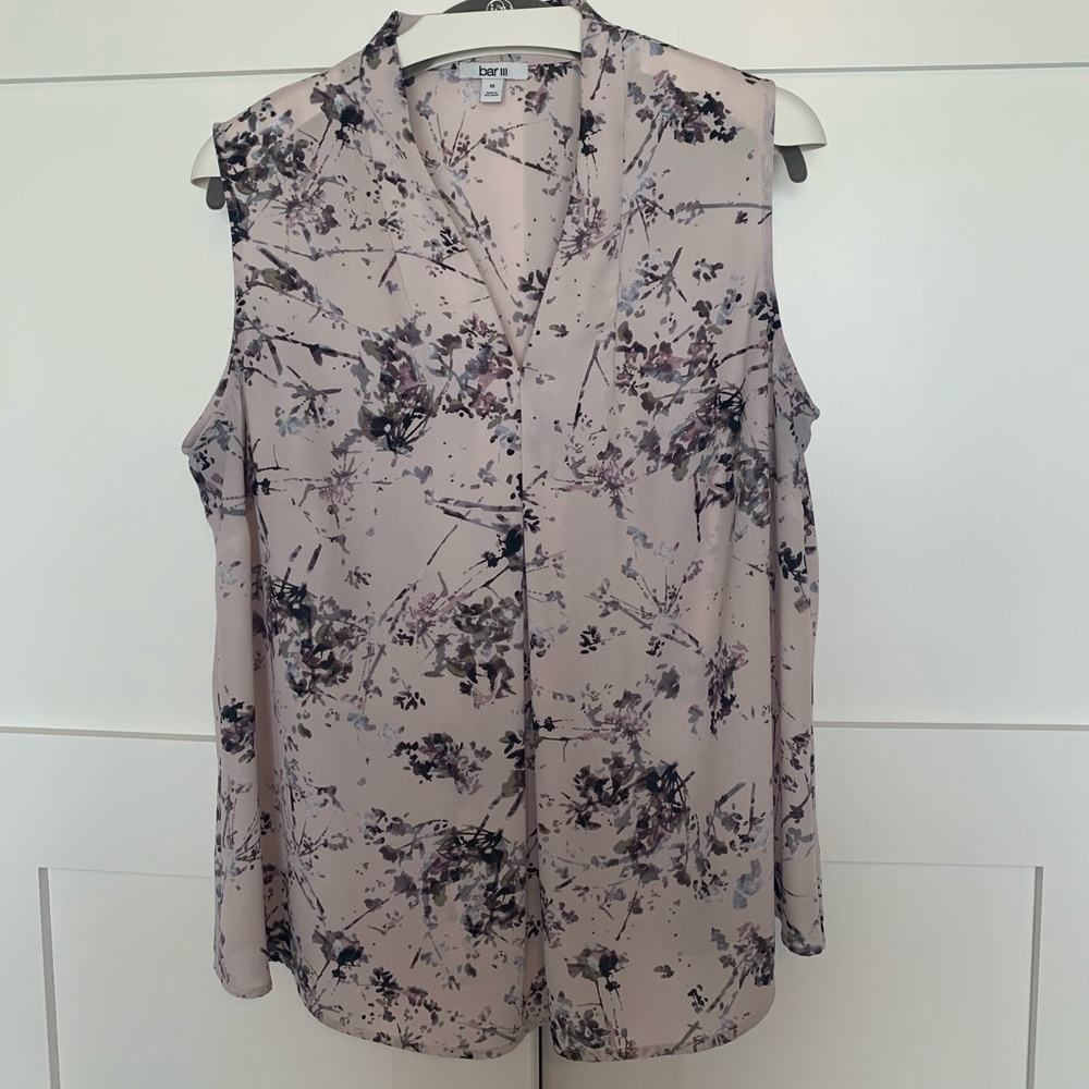 Sleeveless Pink Floral Blouse